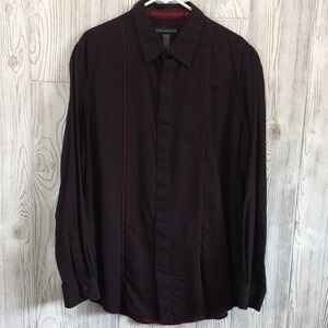 Vintage 90’s Structure Mens Burgundy Button Down Shirt Long Sleeve XLT